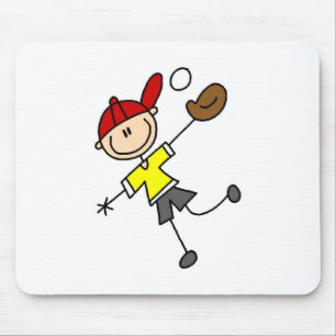 Stick Figure Baseball Player Mousepad
