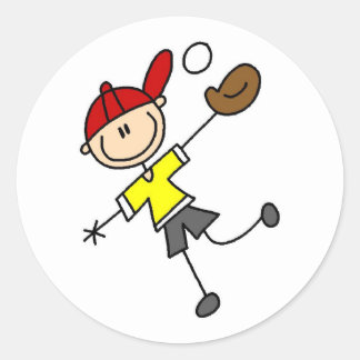 Stick Figure Baseball Sticker