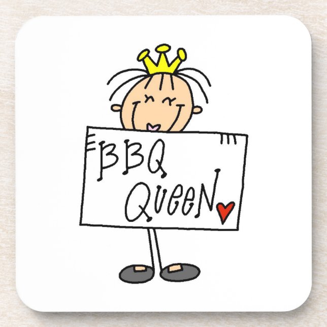 Stick Figure BBQ Queen Coaster (Front)