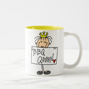 Stick Figure BBQ Queen Two-Tone Coffee Mug