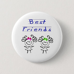 Stick figure best friends 2 inch round button