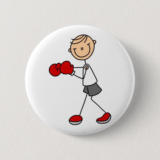 Stick Figure Boxing Button (Front)