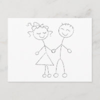 Stick Figure Boy and Girl