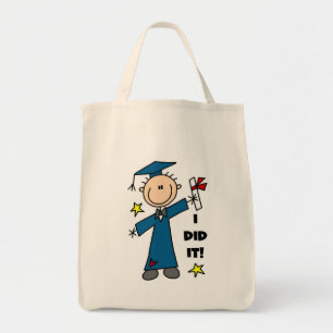 Stick Figure Boy Graduate T-shirts and Gifts Tote Bag