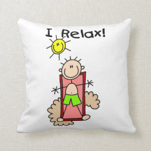 Stick Figure Boy I Relax Throw Pillow