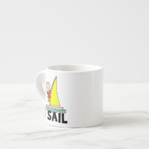 Stick Figure Boy I Sail Espresso Cup