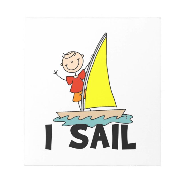 Stick Figure Boy I Sail Notepad (Front)