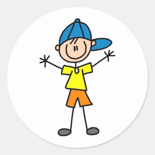 Stick Figure Boy Sticker