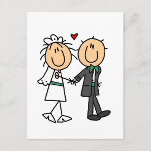 Stick Figure Bride and Groom Invitations