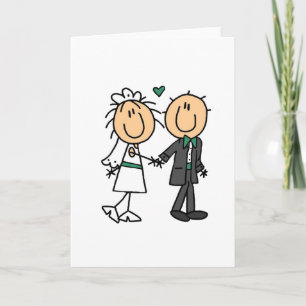 Stick Figure Bride and Groom T-shirts and Gifts Card