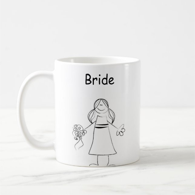 Stick Figure Bride Coffee Mug (Left)
