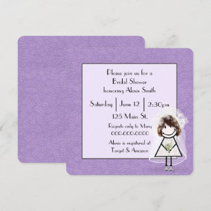 Stick Figure Bride for Bridal Shower Invitation