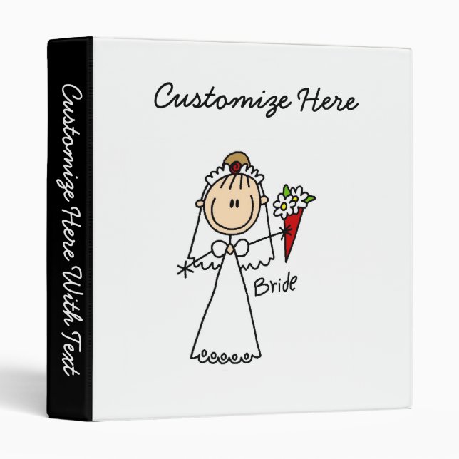 Stick Figure Bride T shirts and Gifts Binder (Front/Spine)