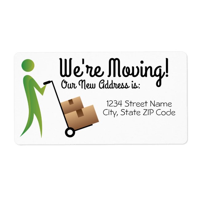 Stick Figure Change of Address Label (Front)