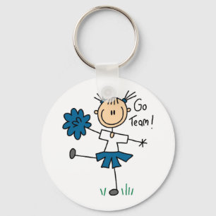 Stick Figure Cheerleader Go Team TShirts and Gifts Keychain