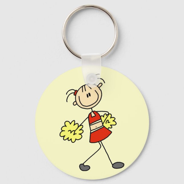 Stick Figure Cheerleading Tshirts and Gifts Keychain (Front)