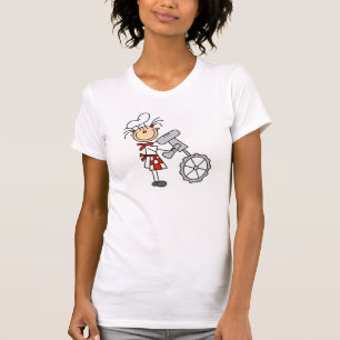 Stick Figure Chef Using Mixer T-shirts