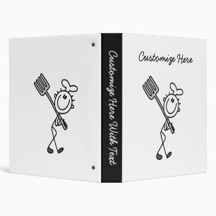 Stick Figure Chef With Fork Binder