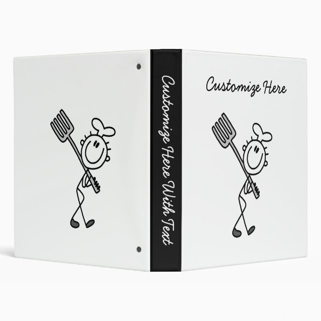 Stick Figure Chef With Fork Binder (Background)