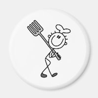 Stick Figure Chef with Fork