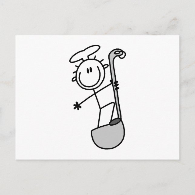 Stick Figure Chef With Ladle Postcard (Front)