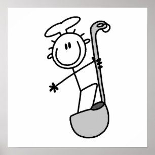 Stick Figure Chef With Ladle Poster