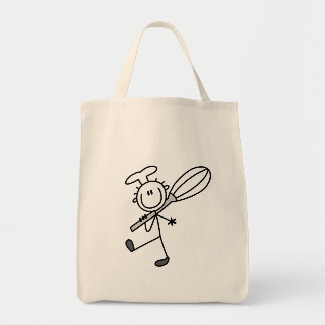 Stick Figure Chef with Whipper Tote Bag (Front)