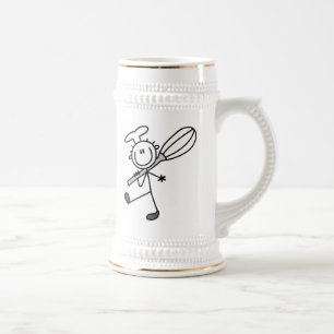 Stick Figure Chef With Whisk Beer Stein