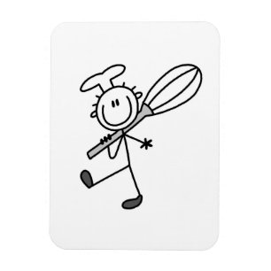 Stick Figure Chef With Whisk Magnet