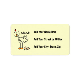 Stick Figure Chicken T-shirts and Gifts Label