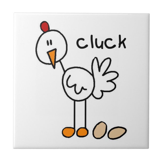 Stick Figure Chicken T-shirts and Gifts Tile (Front)