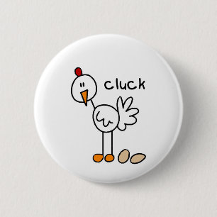 Stick Figure Chicken Tshirts and Gifts 2 Inch Round Button