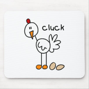 Stick Figure Chicken Tshirts and Gifts Mouse Pad