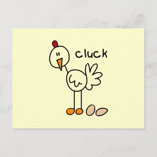 Stick Figure Chicken Tshirts and Gifts Postcard (Front)