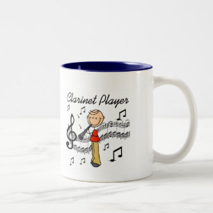 Stick Figure Clarinet Player Tshirts and Gifts Two-Tone Coffee Mug