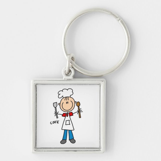 Stick Figure Cook Keychain (Front)