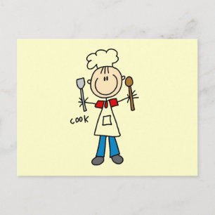 Stick Figure Cook Postcard