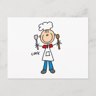 Stick Figure Cook Postcard