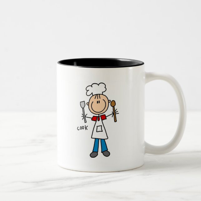 Stick Figure Cook T-shirts and Gifts Two-Tone Coffee Mug (Right)