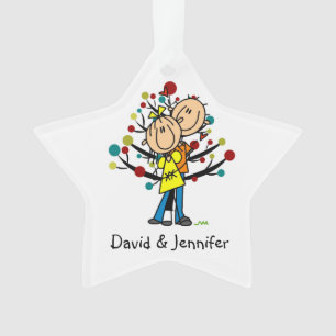 Stick Figure Couple dans l'ornement de Noël d'amou