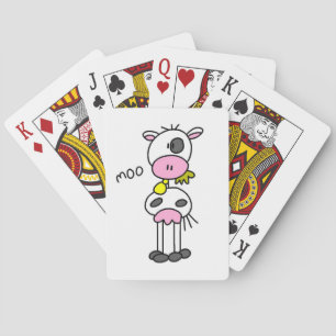 Stick Figure Cow T-shirts and GIfts Playing Cards