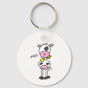 Stick Figure Cow Tshirts and Gifts Keychain