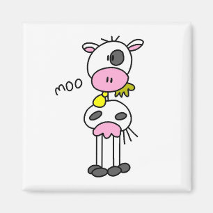 Stick Figure Cow Tshirts and Gifts Magnet