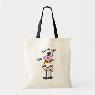 Stick Figure Cow Tshirts and Gifts Tote Bag