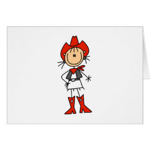 Stick Figure Cowgirl Rouge Casquette et Bottes Car