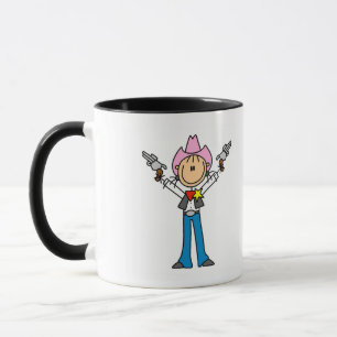 Stick Figure Cowgirl Sheriff Tshirts Mug