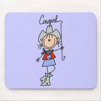 Stick Figure Cowgirl with Lasso Mouse Pad