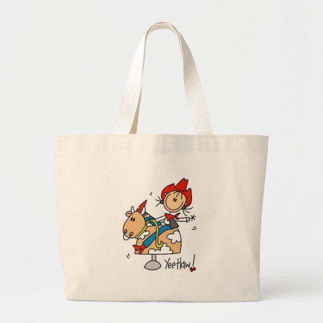 Stick Figure Cowgirl Yee Haw Bag (Front)