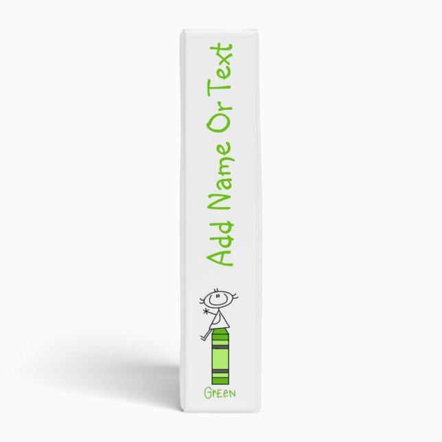 Stick Figure Crayons Teacher Binder (Spine)
