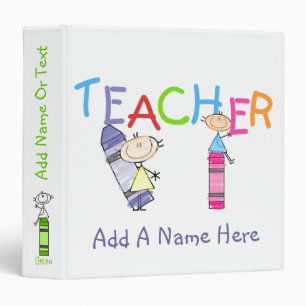 Stick Figure Crayons Teacher Binder